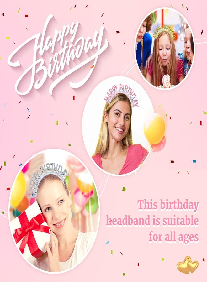 Dizila 5 Pieces Sparkly Sequin Happy Birthday Headbands Birthday Party Hair Hoops Bands Accessories for Toddlers Girls Kids Teens Women - Image 4